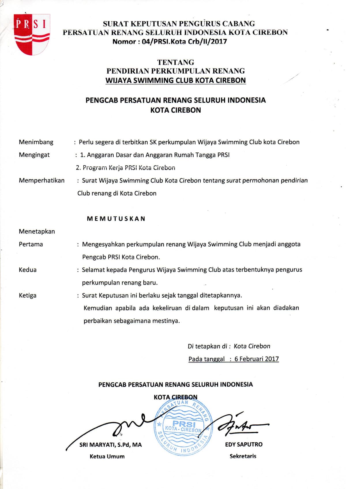 Keputusan PRSI Halaman 2